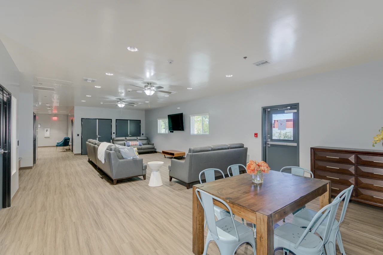 Living and dining area in Trinity’s residential facility